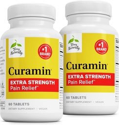 Terry Natural Curamin Extra Strength - Curcumin & Boswellia for Healthy Circulation Support - Turmeric Supplement to Support Joints, Muscle Health & Endorphin Production - 60 tabletek (Opakowanie 2)