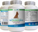Dog Healthy Coat Supplement - Dogs Total Health Complex - Natural - Best Hair Coat Immune Eye Teeth UTI Health - quercetin for Dogs - 1 Bottle (60 Treats)
