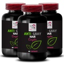 Kapsułka antyszare włosy - ANTI GRAY HAIR COMPLEX - Wibrujący kolor, Szary roztwór do włosów, Przebudzenie kolorów, Naturalny ton, Odnowa pigmentu włosów, Świeży ton, Szary podparcie włosów 3 Butelki 180 Kapsułki