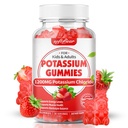 softbear Gummies potasu dla dorosłych, bezcukrowy Gummies chlorku potasu 1200mg Wsparcie kurcze nóg i elektrolity Równowaga wysokiej mocy suplement potasu, Strawberry Flavor 60 Count