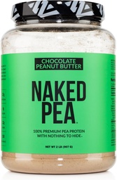 Naked Pea - Czekoladowy Masło orzechowe Białko z US & Canadian Farms, Organic Cocoa, Organic Coconut Sugar - No GMO, No Soy, and gluten Free, Aid Growth and Recovery - 21 Służenia