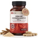 DailyNutra KSM- 66 Ashwagandha 600mg Organic Root Extract - Wysoka moc suplement z 5% Withanolides 124; łagodzi zmęczenie, wspomaga relaks, Focus, Energia, & Wzrost mięśni (90 Kapsułki)