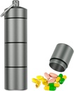 Duży Keychain Pill Holder, EFFIET 3 Komory Metal Pill Fob Case, Travel Medicine Container for Emergency Pills / Witamina / Oleje rybne / Kapsułka, Waterproof for Travel, Turystyka, Kemping (Matt zakończone)