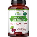 Zazzee USDA Organic Tart Cherry 10: 1 Extract, 3000 mg Siła, 120 Kapsułki wegańskie, 4 Miesiąc dostaw, Standaryzowane, Skoncentrowane 10X Extract, 100% Wegetarianin, Certified Organic, All- Natural i Non-GMO