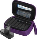 Cotygodniowe PU Leather Pill Bag Organizer Case 2 razy dziennie, AM PM Codzienne Pill Box do przechowywania witaminy, Olej rybny, Suplementy i Medycyna (Purpurowy)