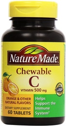 Nature Made - Witamina C 500 mg, 120 tabletek do żucia (Twin Pack 2 x 60)