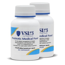 VSL # 3 ® Probiotyki dla zdrowia trawiennego, IBS & objawy UC - 112.5B CFU, Wysokiej mocy, Multi- Strain, Live, Lodówka Probiotyczne, Medical Food for Gut Health Support in Men & Women, 120 Kapsułki