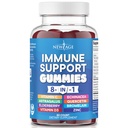 Nowy wiek 8 w 1 Immune Support Booster Suplement z Elderberry, Witamina C i Cynk 50mg, Witamina D 5000 j.m., Quercetin i Bromelain (8 w 1 Gummies (Opakowanie po 1))