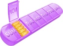 Cotygodniowy Pill Organizator 1 Czas w dniu, Podróże Pill Box 7 Dzień Bardzo duże Komory Witamina Holder, Codzienne Pill Container 7dzień XL Medicine Dispenser for Fish Oil Case (Purpurowy)