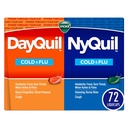 Vicks DayQuil & NyQuil Co- Pack, Cold & Flu Medicine, Powerful Multi- Symptom Daytime & Nighttime Relief for Headache, Fever, Sore Throat, Minor Aches & Pains, & Cough, 72ct