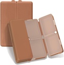 FYY Daily Pill Organizator, 7 Komory Przenośne Pill Case Travel Organizer, [Folding Design] Pill Box for Purse Pocket to Hold Vitamin, Cod Liver Oil, Suplementy i Medicination- Brown