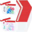 24 Kawałki Pill Pouch Torby Zippert zestaw wielokrotnego użytku Przezroczysty organizator medycyny uszczelnianie Travel plastikowe torby ze Slide Lock do przechowywania (czerwony)