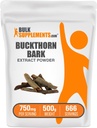 BulkSupplements.com Buckthorn Bark Extract Powder - Buckthorn Bark Powder, Herbal Supplement - Vegan & Gluten Free, 750mg na jedną porcję, 500 g (1,1 lbs) (opakowanie po 1)
