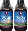 WishGarden Herbs Ciężki kaszel AM & PM Syrop - Ciężki AM Non-Drowsy Syrop Kaszel + Ciężki PM Syrop Kasztanowy Wspomaga Resteful Sleep Podczas cichej suchej lub mokrej Kaszle, 4oz Bundle