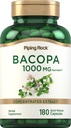 Piping Rock Bacopa Monnieri Supplement 1000mg Supplement 124; 180 kapsułki 124; Wyciąg ziołowy 124; Non- GMO & Gluten Free