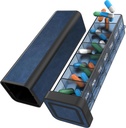 Pill Organizator 1 raz dziennie, Pill Box 7 dzień, Cotygodniowy pill przypadku podróży, Codzienne duży pojemnik na lek, Raz dziennie Pillbox Dispenser dla witaminy, Medycyna, Pigułki, Suplement (niebieski)