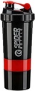 5 W 1 Butelka z shakerem białkowym - Butelka z serii Professional Shaker do shakes protein i przed treningiem siłowni butelki, z proszkiem do przechowywania, toreb do kieliszka, piłka do mieszania, shakes Cup (czerwony)