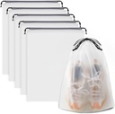 Wodoodporny Travel Drawstring Buty do pakowania, Magazynowanie, Essentials podróży dla mężczyzn i kobiet, 15.7 x 11.8 cali, Czysty, 5 sztuk