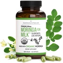 Suplement do Laktacji - Kapsułki organiczne Moringa do karmienia piersią Wsparcie dla zwiększenia podaży mleka (120 ct) Czysty proszek z liści Malunggay do produkcji mleka Booster & Postnatalne witaminy A E K 500mg
