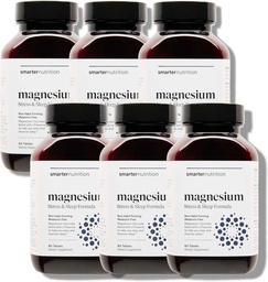 Smarter Nutrition Magnezu Complex - Chelated Glycinate magnezu + Cytrate, Malate for Sleep, Relaxation, Muscle & Nerves + Clinically Proven L- Theanine, Non-GMO- 360 Tablet [180- Day Supply]