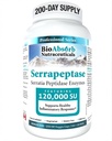 Bio Absorb Serrapeptaza Enzym, Wysoka potencja 120000 jednostek (SPU), 200- Day Supply, Opóźnione uwalnianie Kapsułki wegetariańskie (DRcaps) dla maksymalnej absorpcji