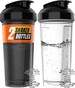 Butelka do shakera białkowego WrexX 2 Pack - do 28oz, 2x Shaker Ball, Przenośne przedtreningi shakera białkowego serwatki do shake 'ów proteinowych, Butelki do shakera na białko
