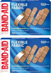 BAND- Aid Brand Elastyczne opatrunki adhezyjne tkaniny z memory- Weave tkaniny, Quilt- Pomoc Comfort Pad & Hurt- Free Pad; Opieka nad ranami dla drobnych cięć, Scrapes, & Ranki, Rozdrobnione rozmiary, 2 x 100