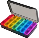 7 dni Pill Box Organizator 3 Times Daily Medicine Storage Box, Cruxer Tygodniowy Medication Tablet Organizator Moisture- Dowód BPA Free Travel Dosette Box Dispenser Case to Hold Vitamin, Cod Liver Oil, Suplementy
