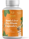 BodyLive Pzyllium Fiber Kapsułka Non-GMO 725mg, 240 Kapsułki (1450mg / serving, 120 Servings) Suplement do Colon Cleanse, Regularność, Zdrowa trawienie, Prebiotyczne, Laxative, Heart Health