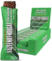 Barebells Wegan Protein Bars Hazelnut & Nougat - 12 Hrabia, 1,9oz Bary - Funkcje Plant Based Protein Bar z 15 g protein - Czekoladowe proteiny przekąski z tylko 1g Sugary ogółem - Idealny dla