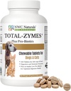 NWC Naturals Total- Zymes Plus Wegetariańskie Enzymy Żywieniowe dla psów i kotów, Wspiera zdrową trakturę pokarmową i system immunologiczny, Zaawansowane Probiotyki i Prebiotyki - 100 Tabletki do żucia
