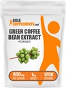 BulkSupplements Green Coffee Bean Extract Powder - Green Coffee Bean Supplements - Wsparcie energetyczne, Gluten Free, 800mg na serwowanie, 1 kg (2,2 kg) (Opakowanie 1)