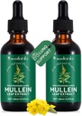 2 szt. Organic Liquid Mullein Extract Supplement for Lungs Health - Vegan, No AdditivesBronchial Cleanse for Health Support- 2 fl oz Mullein Drops