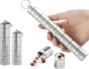 Zam- Zam Daily Pill Organizator 124; Portable 7 Day Pill Organizator 124; Duży pojemnik na pióro podróży 124; Wygodne tygodniowe pudełko na pióro do zarządzania lekami 124; Travel Pill Organizator z etykietami (Aluminium)