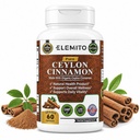 Organiczne Kapsułki Cynamonowe, Energia, Serce i Wsparcie Metaboliczne, Certified Organic Ceylon Cynamonowe pigułki, Nie- GMO, Wegan, Gluten- Free - 60 Kapsułki
