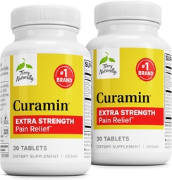 Terry Natural Curamin Extra Siła - Curcumin & Boswellia dla zdrowego wsparcia cyrkulacji - Turmeric Supplement to Support Joints, Muscle Health & Endorphin Production - 30 Tablets (Opakowanie 2)