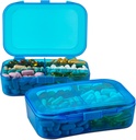 Pill Organizator Case - (Pack of 2) Przenośne 6 Składniki Codzienne Travel Medicine Reminder Box for Your Pills, Leki, Suplementy, Witaminy i Oleje rybne, Niebieski