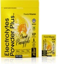 Proszek PowderWitamina Electrolytes Plus, Keto, Ananas pomarańczowy, Bez cukru, Sól różowa himalajska, 1000mg potasu, 120mg wapnia, 120mg magnezu, Non-GMO, Zero Kalorii, (16 pakietów nawadniających)