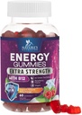 Energy Gummies 1000mcg - z witaminą B12, Zielona herbata Naturalne wsparcie kofeiny, Daily Energy Gummies - Delicious Berry Flavor B12 Chewable Experience Supplement for Running Cycling & Sports - 60 Chews