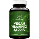 MRM Nuturition Vegan Witamina D3 2500 IU 124; Bone + Immune Health Equipment 124; Wykonane z porostów 124; Wchłanianie wapnia 124; Wegan + Wegetariański Przyjazny 124; 60 Służenie