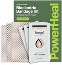 PowerHeal Bioelectric Bandage Kit for Shound Care & Healing - Pojedyncza warstwa, bez kleju zawiera wodór rany, może być wycięte do fit - do cięcia, ściernice, Blisters, Burns - 3- Pack, 4 "x 4"