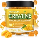 Jednowodzian kreatora Gummie dla mężczyzn i kobiet 120 CT - 5600mg monohydratu kreatora na serwowanie, Jednowodzian do rozgryzania i żucia dla wsparcia mięśni i energii Boost, Bez cukru, Wegan (Mango Flavor)