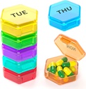 7 Opakowania Małe Pudełko na kubek, Cotygodniowy Pill Organizer - Pojemnik na napoje Podróże Przenośne 7 Dzień BPA Free Daily Mini Pill Case Holder for Pocket Torebka Pocket Briefcase Pills Medicine Cod Liver Oil Storage Box