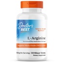 Doctor 's Best L Arginine Supplement for Men & Women - L- Arginine 1000 mg Per Serving, Wspiera poziom tlenku azotu (NO), Trwałe i natychmiastowe uwolnienie - 120 Bilayer Tablets