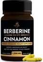 Berberine Supplement with Ceylon Cynamon Amend124; Berberine HCL 1,200mg Plus Ceylon Cynamon ze Sri Lanki dla Zdrowia Serca, Utrata masy ciała i Wsparcie immunologiczne Amend124; Non-GMO, Lab Tested, Zero Fillers Amend124; 120ct.