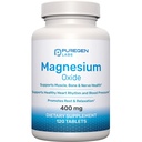 Magnezu 400mg [Wysoka potencja] Suplement - Magnezu tlenek do wsparcia immunologicznego, Odzysk mięśni, Kurcze nóg i relaks 120 Tabletki
