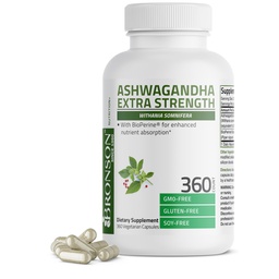 Bronson Ashwagandha Dodatkowa siła Stress & Mood Support z BioPerine - Nie GMO Formuła, 360 Kapsułki wegetariańskie