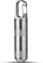 TISUR Mały Titanium Pill Case, Keychain Pill Holder Travel Pill Box Pojemnik, Przenośny Pill Organizer Waterproof metalowy Pill Butelka (Gray Titanium Medium - 2,16 cala)