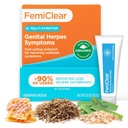 FemiClear for Genital Herpes Symptom & Cold Sores, Multi- Symptom - Efective Intimate Relief - Made with All- Natural and Organic Ingredients - 0.5 Ounce Tube