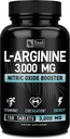 Zeal Naturals L Arginina 3000mg Kapsułki (150 tabletek 124; 1000mg) Maksymalna dawka L- argininy Tlenek azotu Suplement do wspierania wzrostu mięśni, funkcji naczyniowej i energii - Wzmacniacz tlenku azotu